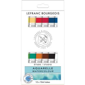 Lefranc & Bourgeois 12x10ml Tubes d'aquarelle - Qualité étude - Publicité Lefranc & Bourgeois 12x10ml Tubes d'aquarelle - Qualité étude - Publicité
