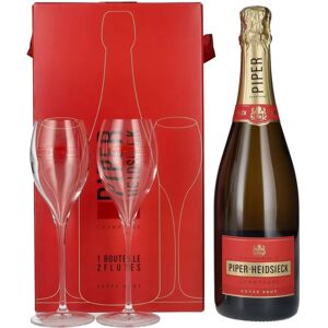 Champagne Cuvée Brut Piper-Heidsieck - Coffret Cadeau avec Verres - Publicité Champagne Cuvée Brut Piper-Heidsieck - Coffret Cadeau avec Verres - Publicité