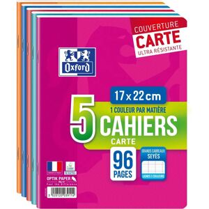 Cahiers Oxford Modèle 170 x 220 mm Seyès - Lot de 5 - Publicité Cahiers Oxford Modèle 170 x 220 mm Seyès - Lot de 5 - Publicité