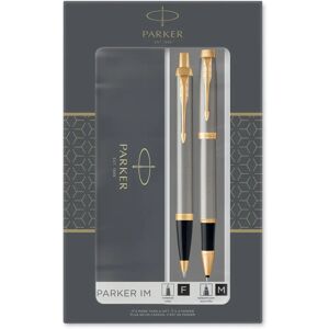 Coffret cadeau Parker IM - Stylo à bille et rollerball avec accents dorés - Publicité Coffret cadeau Parker IM - Stylo à bille et rollerball avec accents dorés - Publicité