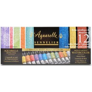Sennelier Iridescent Watercolour - 12x10ml Tubes - Free Sketching Set Sennelier Iridescent Watercolour - 12x10ml Tubes - Free Sketching Set