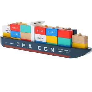 Vilac Jules Verne Wooden Container Ship - Educational Toy Vilac Jules Verne Wooden Container Ship - Educational Toy