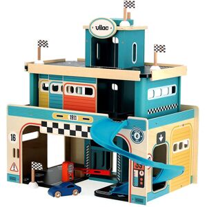 Vilac 2351 Wooden Toy Playset - Vintage Garage & Car for Kids Vilac 2351 Wooden Toy Playset - Vintage Garage & Car for Kids