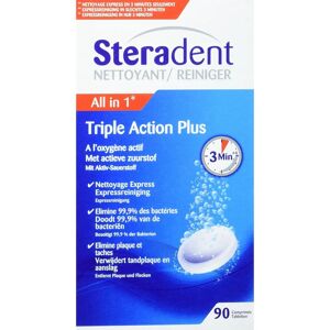 Reckitt Benckiser Steradent Triple Action Plus Prothese Reinigingspillen - 90 Tabletten Reckitt Benckiser Steradent Triple Action Plus Prothese Reinigingspillen - 90 Tabletten