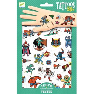 Tatouages temporaires Djeco Héros & Méchants - Plus de 50 feuilles - Publicité Tatouages temporaires Djeco Héros & Méchants - Plus de 50 feuilles - Publicité