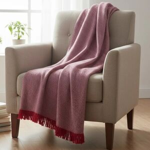 Linder Plaid en laine recyclée rouge - Couverture Linder Plaid en laine recyclée rouge - Couverture
