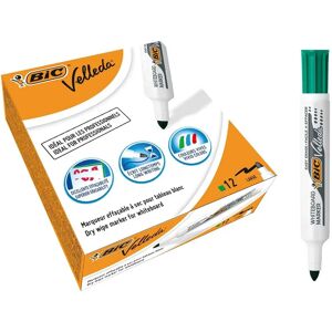 Marcador de pizarra BIC Velleda 1711 Verde - Pack de 12 - Punta cónica y borrable Marcador de pizarra BIC Velleda 1711 Verde - Pack de 12 - Punta cónica y borrable