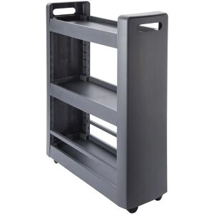 Chariot de rangement EDA Plastique - 3 étagères réglables - Anthracite - 60x22x79cm - Publicité Chariot de rangement EDA Plastique - 3 étagères réglables - Anthracite - 60x22x79cm - Publicité