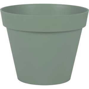 EDA Tuscany 30x26cm Green Plastic Plant Pot - Circular Garden Container EDA Tuscany 30x26cm Green Plastic Plant Pot - Circular Garden Container