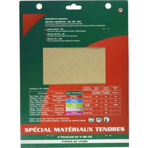 Papier de verre grain fin SAVY - 4 feuilles Papier de verre grain fin SAVY - 4 feuilles