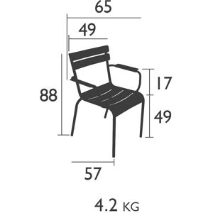 Fermob Luxembourg Bro Armlehnstol - lett, fargerik, stablbar - Hage stol Fermob Luxembourg Bro Armlehnstol - lett, fargerik, stablbar - Hage stol