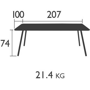 Fermob Luxembourg 207 x 100 Hagebord - Værbestandig Aluminium Rektangulært 8-10 Plasser Fermob Luxembourg 207 x 100 Hagebord - Værbestandig Aluminium Rektangulært 8-10 Plasser