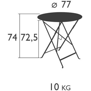 Fermob - Bistro Rund Sammenleggbar Bord - Gul - Ø 77 cm Fermob - Bistro Rund Sammenleggbar Bord - Gul - Ø 77 cm