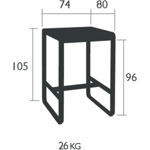 Fermob Bellevie Aluminium Utebord - 74x80cm, Honning Fermob Bellevie Aluminium Utebord - 74x80cm, Honning