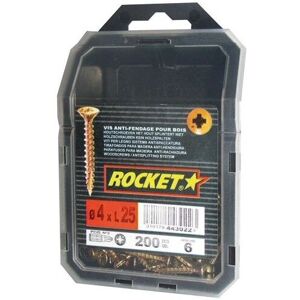 Vis à bois VYNEX Rocket - 4x25mm - Pack de 200 - Publicité Vis à bois VYNEX Rocket - 4x25mm - Pack de 200 - Publicité