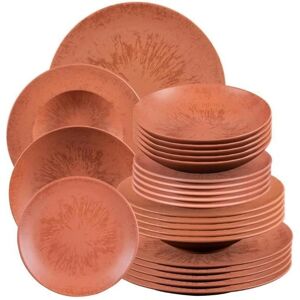 Service d'assiettes Onyx Terracotta - 24 Pièces - Publicité Service d'assiettes Onyx Terracotta - 24 Pièces - Publicité