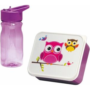 Support de Pique-nique Mondex Hibou Rose - Boîte à Lunch & Bouteille - Publicité Support de Pique-nique Mondex Hibou Rose - Boîte à Lunch & Bouteille - Publicité