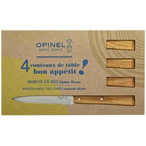 Zestaw 4 noży stołowych Opinel Model 125 z drewna oliwnego Zestaw 4 noży stołowych Opinel Model 125 z drewna oliwnego