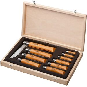 Opinel 10 Knivar - Kolstål, Träbox Opinel 10 Knivar - Kolstål, Träbox