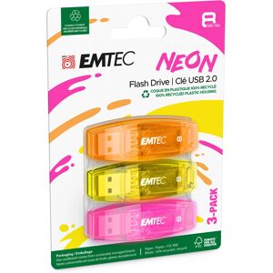 Emtec C410 Neon USB-Stick - 8 GB - Orange, Pink, Gelb Emtec C410 Neon USB-Stick - 8 GB - Orange, Pink, Gelb