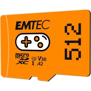 Emtec MicroSDXC 512 GB - Gaming - Laranja Emtec MicroSDXC 512 GB - Gaming - Laranja