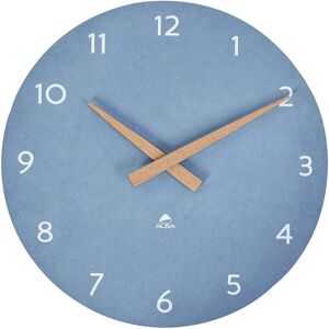 Alba - Scandy Ø30 - bleu - chêne/blanc - Horloge murale - Publicité Alba - Scandy Ø30 - bleu - chêne/blanc - Horloge murale - Publicité