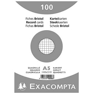 A5 čtverečkované indexové karty Exacompta - 100 listů A5 čtverečkované indexové karty Exacompta - 100 listů