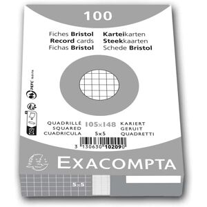 Feuilles de fichiers blanches 148x105mm 5x5 Exacompta - Pack de 100 Feuilles de fichiers blanches 148x105mm 5x5 Exacompta - Pack de 100