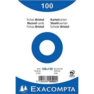 Exacompta Blanc 100 Feuilles 100x150mm - Fiches - Publicité Exacompta Blanc 100 Feuilles 100x150mm - Fiches - Publicité