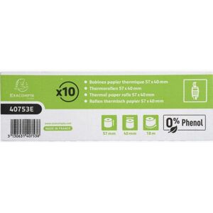 Exacompta 40753E Thermorollen - 55g/m², 57mm x 18m, 10 Stück Exacompta 40753E Thermorollen - 55g/m², 57mm x 18m, 10 Stück
