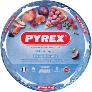 Plat à gratin rond en verre Pyrex - 25cm - Compatible four et micro-ondes - Publicité Plat à gratin rond en verre Pyrex - 25cm - Compatible four et micro-ondes - Publicité