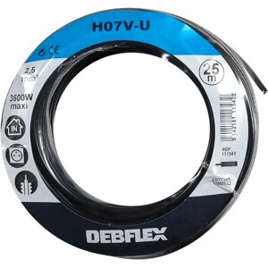 DEBFLEX H07V-U Câble noir 2,5mm² - 25m - Câble électrique - Publicité DEBFLEX H07V-U Câble noir 2,5mm² - 25m - Câble électrique - Publicité