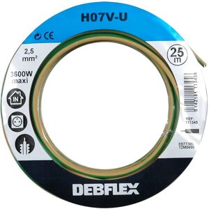 Câble rigide en cuivre jaune/vert - 25m - H07V-U 2,5mm² Debflex - Publicité Câble rigide en cuivre jaune/vert - 25m - H07V-U 2,5mm² Debflex - Publicité
