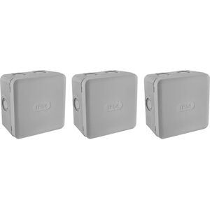 Boîtes de Dérivation Extérieures IP54 Gris - Pack de 3 Boîtes de Dérivation Extérieures IP54 Gris - Pack de 3