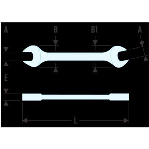FACOM 3.2x5.5mm Open-ended Wrench - 90mm, Finer Forks, 15° Head FACOM 3.2x5.5mm Open-ended Wrench - 90mm, Finer Forks, 15° Head