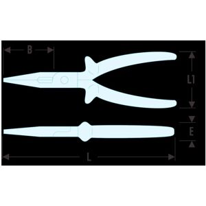 Facom Series VSE Insulated Long Demi-Round Pliers - Pliers Facom Series VSE Insulated Long Demi-Round Pliers - Pliers