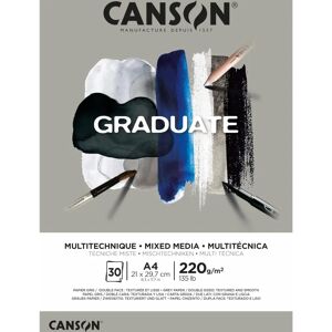 Canson Graduate Grey Mixed Media Pad - A4, 30 Sheets Canson Graduate Grey Mixed Media Pad - A4, 30 Sheets
