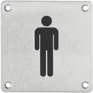 THIRARD - Cartello toilette uomo - acero inoxidable cepillado - Señal THIRARD - Cartello toilette uomo - acero inoxidable cepillado - Señal