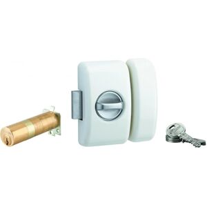 Cerradura de cilindro universal Thirard con botón ajustable - Blanco - Cerradura de puerta Cerradura de cilindro universal Thirard con botón ajustable - Blanco - Cerradura de puerta