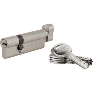 Cylindre européen en laiton nickelé - Tiger 6, 60x30mm, 5 clés - Publicité Cylindre européen en laiton nickelé - Tiger 6, 60x30mm, 5 clés - Publicité