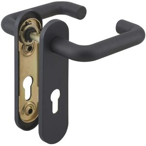 Juego de Manilla para Puerta Cortafuegos - Cilindro Europeo - Negro - 72mm Juego de Manilla para Puerta Cortafuegos - Cilindro Europeo - Negro - 72mm