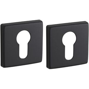 Conjunto de Manijas de Puerta Thirard - Par de Rosetas - 50x50 Agujero para Cilindro - Acabado Negro Mate Conjunto de Manijas de Puerta Thirard - Par de Rosetas - 50x50 Agujero para Cilindro - Acabado Negro Mate
