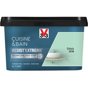 Peinture Satinée Cuisine & Salle de Bain V33 - Resist'Extreme 2L - Publicité Peinture Satinée Cuisine & Salle de Bain V33 - Resist'Extreme 2L - Publicité