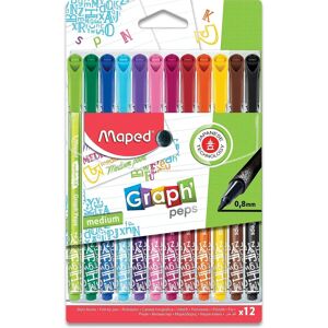 Marcadores Maped Graph'Peps Medium Deco - 12 Colores Marcadores Maped Graph'Peps Medium Deco - 12 Colores