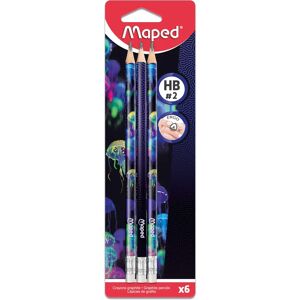 Crayon Maped Deepsea Paradise - Lot de 6/8, avec gomme - Publicité Crayon Maped Deepsea Paradise - Lot de 6/8, avec gomme - Publicité