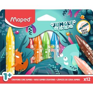 Crayons de cire Jungle Fever Maped - 12 Couleurs Jumbo pour Enfants 1+ - Publicité Crayons de cire Jungle Fever Maped - 12 Couleurs Jumbo pour Enfants 1+ - Publicité