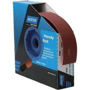 Rollo abrasivo Norton R222 de óxido de aluminio - 38mm x 25m P220 Rollo abrasivo Norton R222 de óxido de aluminio - 38mm x 25m P220