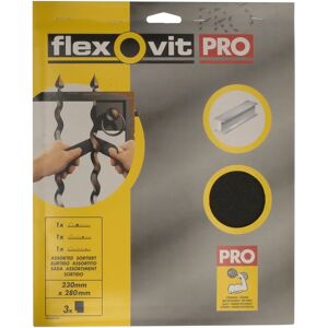 Flexovit Emery Cloth Sanding Sheets - 230 x 280mm Assorted - 3 Flexovit Emery Cloth Sanding Sheets - 230 x 280mm Assorted - 3