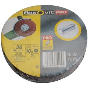 Flexovit Aluminium Oxide Fibre Discs - 115mm Coarse - Pack of 10 Flexovit Aluminium Oxide Fibre Discs - 115mm Coarse - Pack of 10