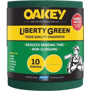 Oakey Model 66261116753 Green Sanding Roll - Coarse 40G - Sandpaper Roll 115mm x 10m Oakey Model 66261116753 Green Sanding Roll - Coarse 40G - Sandpaper Roll 115mm x 10m